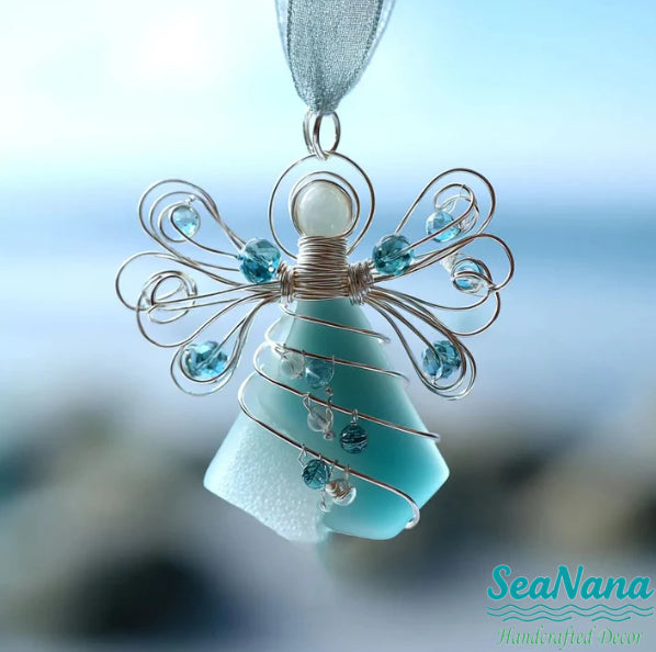 🌊Handmade Sea Glass Angel Ornament(Buy 6 Free Shipping Now)