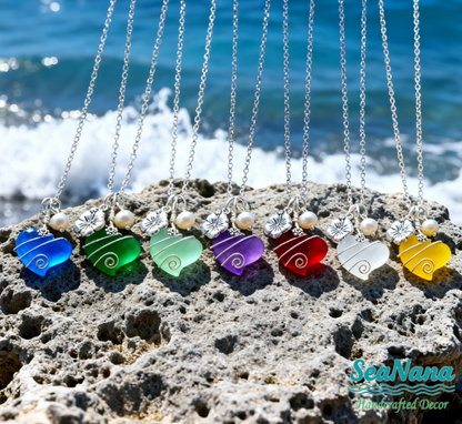💖Handcrafted Heart Sea Glass Necklace
