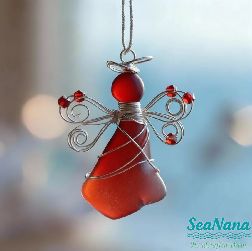 🌊Handmade Sea Glass Angel Ornament(Buy 6 Free Shipping Now)