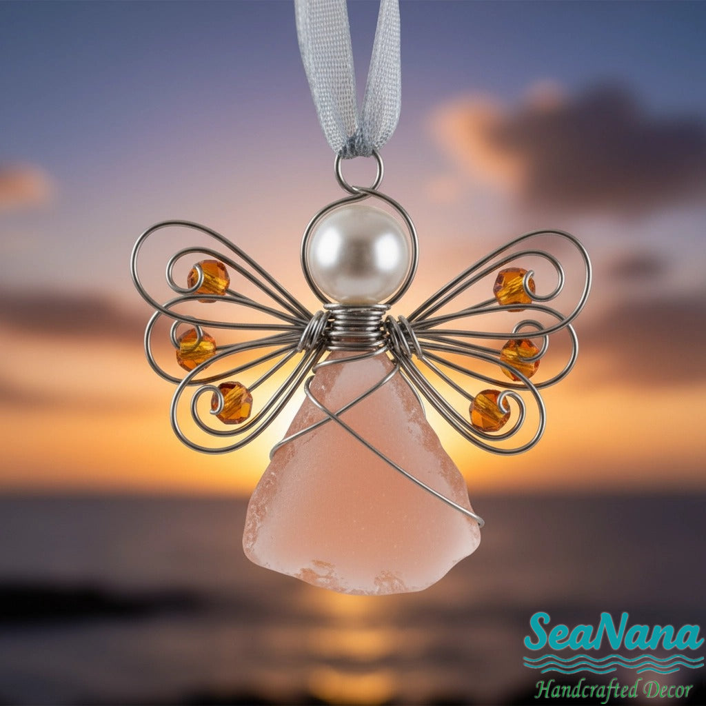 🌊Handmade Sea Glass Angel Ornament(Buy 6 Free Shipping Now)